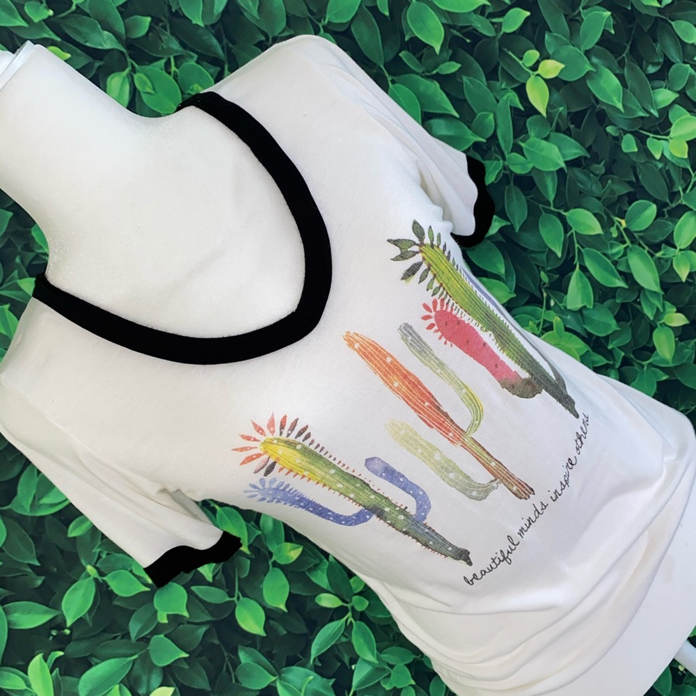 SHORT-SLEEVE SHIRT W/ CACTUS PRINT & SLOGAN · SIZE M - Picture 2 of 6